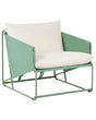 Low Oversized Chair Green Metal Backrest Seat Cushions Slipper Design Indoor and Outdoor Modern Design Beliani