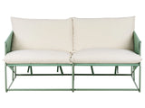 Low Oversized Sofa Green Metal Backrest Seat Cushions Slipper Design Indoor and Outdoor Modern Design Beliani