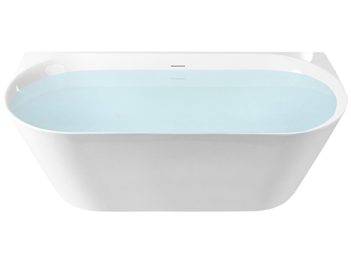 Bath Matt White Acrylic 170 x 79 cm Classic Finish Modern Style Bathroom Beliani