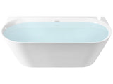 Bath Matt White Acrylic 170 x 79 cm Classic Finish Modern Style Bathroom Beliani