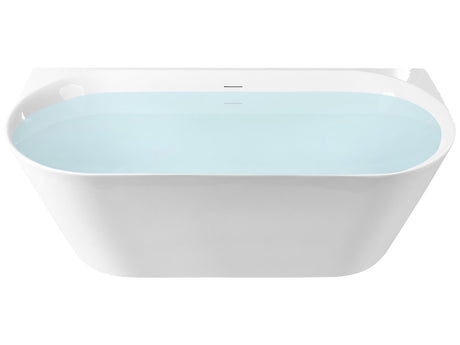 Bath Matt White Acrylic 170 x 79 cm Classic Finish Modern Style Bathroom Beliani