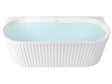 Bath Matt White Acrylic 170 x 80 cm Oval Fluted Finish Modern Style Bathroom Beliani