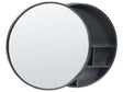 Bathroom Wall Hanging Mirror Cabinet Black Bamboo Wood 50 x 50 cm Bathroom Practical Storage Modern Style Beliani