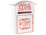 Letters to Santa Post Box White Metal Indoor Outdoor Wall Mailbox Christmas Motif Beliani