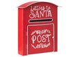 Letters to Santa Post Box Red Metal Indoor Outdoor Wall Mailbox Christmas Motif Beliani