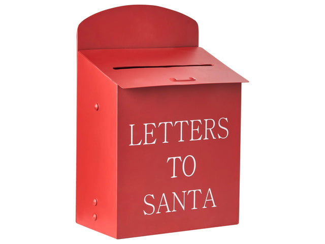 Santa Post Box Red Iron Letters To Santa Mailbox Christmas Motif Decor Beliani