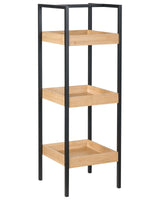 Bathroom Shelving Unit Light Brown Bamboo Black Steel Frame 3 Shelves Bathroom Accessories Modern Beliani