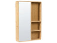 Bathroom Wall Hanging Cabinet Light Brown Bamboo Wood 61 x 41 cm Bathroom with Mirror Sliding Door Modern Style Beliani