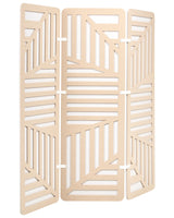 3-Panel Room Divider Beige with Off-White Fabric Privacy Screen Office Partition Wall Noise Reducing Beliani