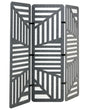 3-Panel Room Divider Dark Grey with Light Grey Fabric Privacy Screen Office Partition Wall Noise Reducing Beliani