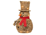 LED Decoration Snowman Natural Iron and Rattan 52 cm Light Up Xmas Figure 50 LED Bulbs Beliani
