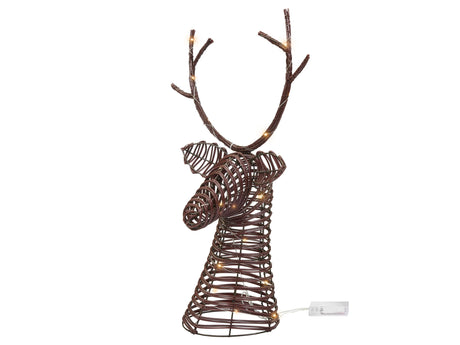LED Decoration Reindeer Dark Brown Iron 60 cm Light Up Xmas Figure 30 LED Bulbs Beliani