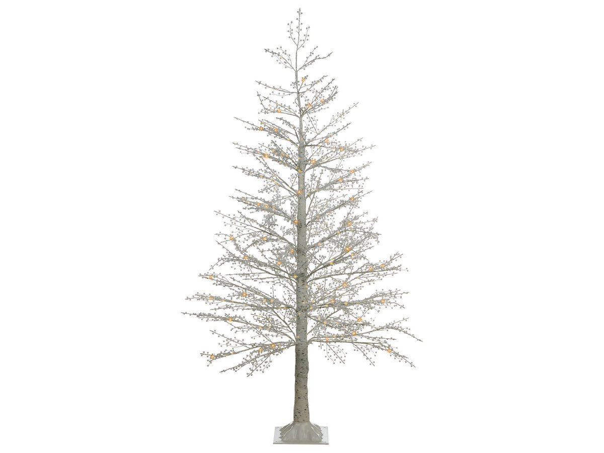 Christmas Tree White PE 180 cm Artificial LED Lights Modern Scandinavian Outdoor &amp; Indoor Beliani