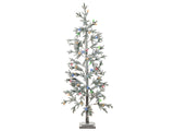 Christmas Tree Green PE 180 cm Artificial LED Lights Snow-Covered Modern Scandinavian Outdoor &amp; Indoor Beliani