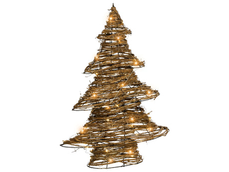 LED Decoration Christmas Tree Gold Iron 60 cm Light Up Xmas Figure 40 LED Bulbs Beliani
