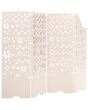 4-Panel Room Divider Light Beige Fabric Privacy Screen Office Partition Wall Noise Reducing Beliani