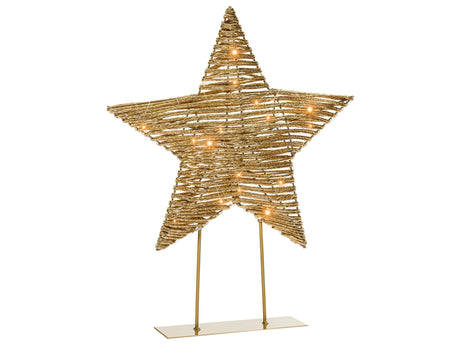 LED Decoration Star Gold Iron 51 cm Light Up Xmas Figure 40 LED Bulbs Beliani