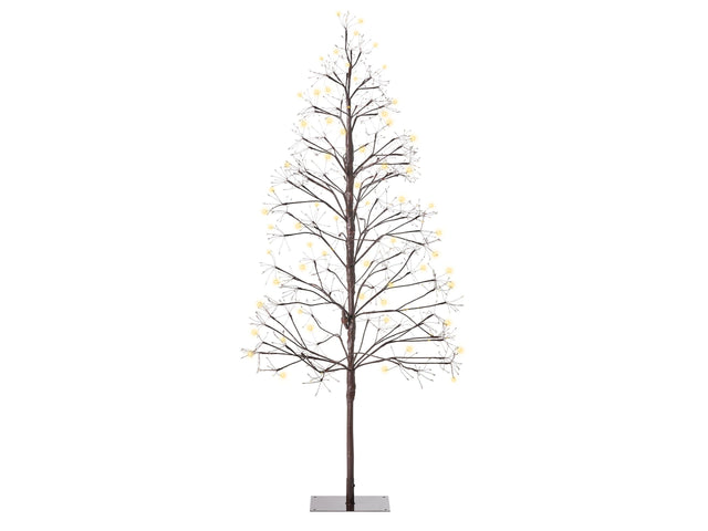 Artificial Christmas Tree Brown PE 150 cm LED Lights 9 types Christmas Vibe Modern Outdoor &amp; Indoor Beliani