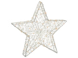 Christmas Outdoor LED Decoration Star Silver Metal 50 cm Xmas Garden Ornament Lightup Beliani