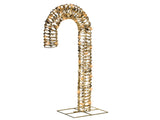 Christmas Outdoor LED Decoration Candy Cane Gold Metal 74 cm Xmas Garden Ornament Lightup Beliani