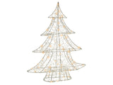 Christmas Outdoor LED Decoration Christmas Tree Silver Metal 60 cm Xmas Garden Ornament Lightup Beliani