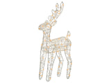 Christmas Outdoor LED Decoration Reindeer Silver Metal 70 cm Xmas Garden Ornament Lightup Beliani