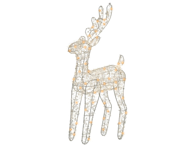 Christmas Outdoor LED Decoration Reindeer Silver Metal 70 cm Xmas Garden Ornament Lightup Beliani