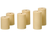 Set of 6 LED Decorations Beige Paraffin Plastic Candles Seasonal Accessory Home Dcor with Lights Beliani