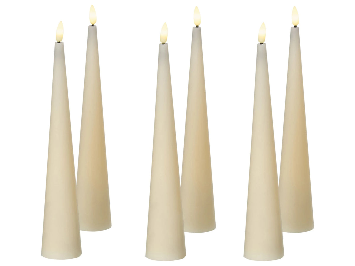 Set of 6 LED Decorations Off-White Paraffin Plastic Candle Seasonal Accessory Home Dcor with Lights Beliani