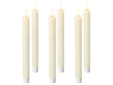 Set of 6 LED Decorations Off-White Paraffin Plastic Candle Seasonal Accessory Home Dcor with Lights Beliani