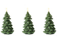 Set of 3 LED Decoration Green Paraffin Plastic Candles Christmas Tree Seasonal Accessory Home Dcor with Lights Beliani