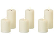 Set of 6 LED Decoration Off-White Paraffin Plastic Candles Seasonal Accessory Home Dcor with Lights Beliani