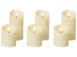 Set of 6 LED Decoration Off-White Paraffin Plastic Candles Seasonal Accessory Home Dcor with Lights Beliani