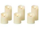 Set of 6 LED Decoration Off-White Paraffin Plastic Candles Seasonal Accessory Home Dcor with Lights Beliani