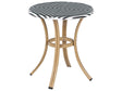 Garden Table Black and White PE Rattan Top  70 cm Glass and Aluminium Frame   Beliani