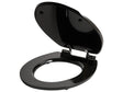 Toilet Seat MDF Black Glossy Finish 48 x 38 cm Bathroom Accessories Traditional Style Bathroom Toilet Beliani