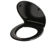 Toilet Seat Duroplast Black 45 x 37 cm Hole Spacing 16cm Soft-Close Quick Release Minimalistic Style Bathroom Toilet Beliani
