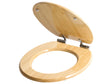 Scandinavian Toilet Seat Bamboo Light Brown 42 x 35 cm Hole Spacing 16 cm Glossy Finish Modern Style Bathroom Toilet Beliani