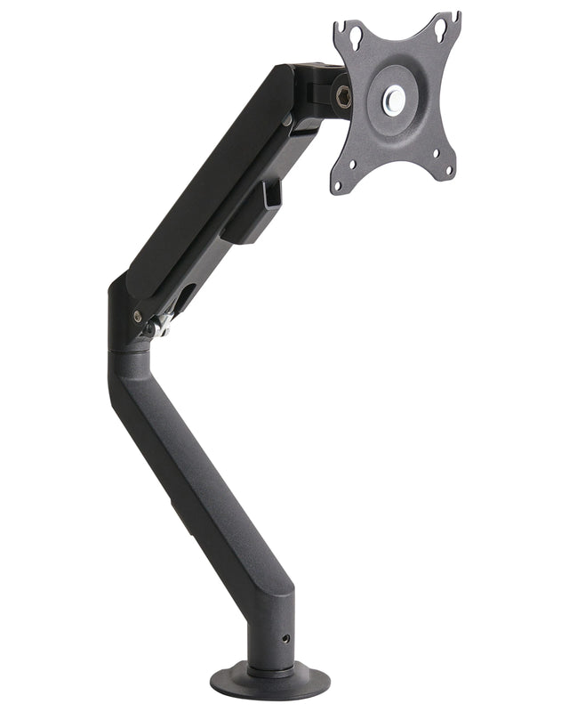 Single Monitor Arm Black Aluminium Desk-Mounted Clap-On Swivel Display Rotatable Beliani