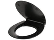 Toilet Seat Duroplast Black 45 x 38 cm Hole Spacing 16cm Soft-Close Quick Release Modern Style Bathroom Toilet Beliani