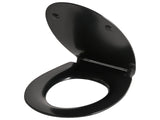 Toilet Seat Duroplast Black 45 x 38 cm Hole Spacing 16cm Soft-Close Quick Release Modern Style Bathroom Toilet Beliani