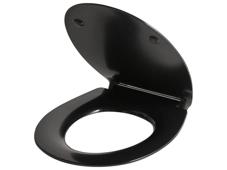 Toilet Seat Duroplast Black 45 x 38 cm Hole Spacing 16cm Soft-Close Quick Release Modern Style Bathroom Toilet Beliani