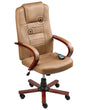 Massage Chair Light Brown Leather Swivel Gas Lift Adjustable Height with Castors Ergonomic Modern Office Beliani
