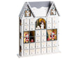 LED Christmas Decoration White Wood House-Shaped Figurine Advent Calendar Beliani
