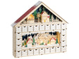 LED Christmas Decoration Light Brown Wood Advent Calendar House-Shaped Battery-Operated Beliani
