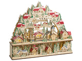 Christmas Decoration with LED Light Brown Wood Light-Up Ornament Battery-Operated Beliani