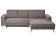 3 Seater Corner Sofa Bed Taupe Chenille Upholstery Left Handed with Storage Armrests Modern Style Living Room Beliani
