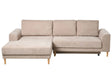 3 Seater Corner Sofa Bed Light Brown Chenille Upholstery Right Handed with Storage Armrests Modern Style Living Room Beliani