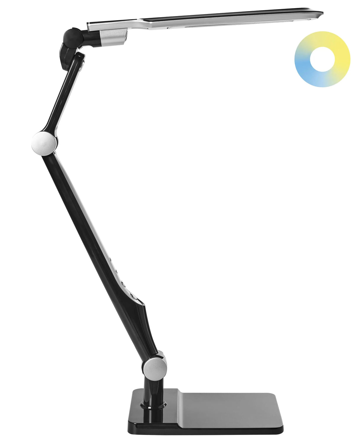 Office Desk Lamp Black Table Lighting Reading Computer Lamp Adjustable Rotatable Arm Slide Stepless Dimmer Colour Temperature Beliani