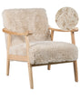Armchair Light Beige Polyester Faux Fur Upholstery Retro Design Wooden Frame Armrests Living Room Beliani